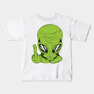 Alien Flipp Off Kids T-Shirt